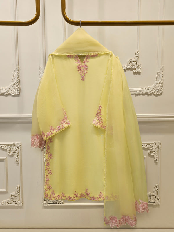 3 Piece - Pure Embroidered Cotton Net Suit S114367