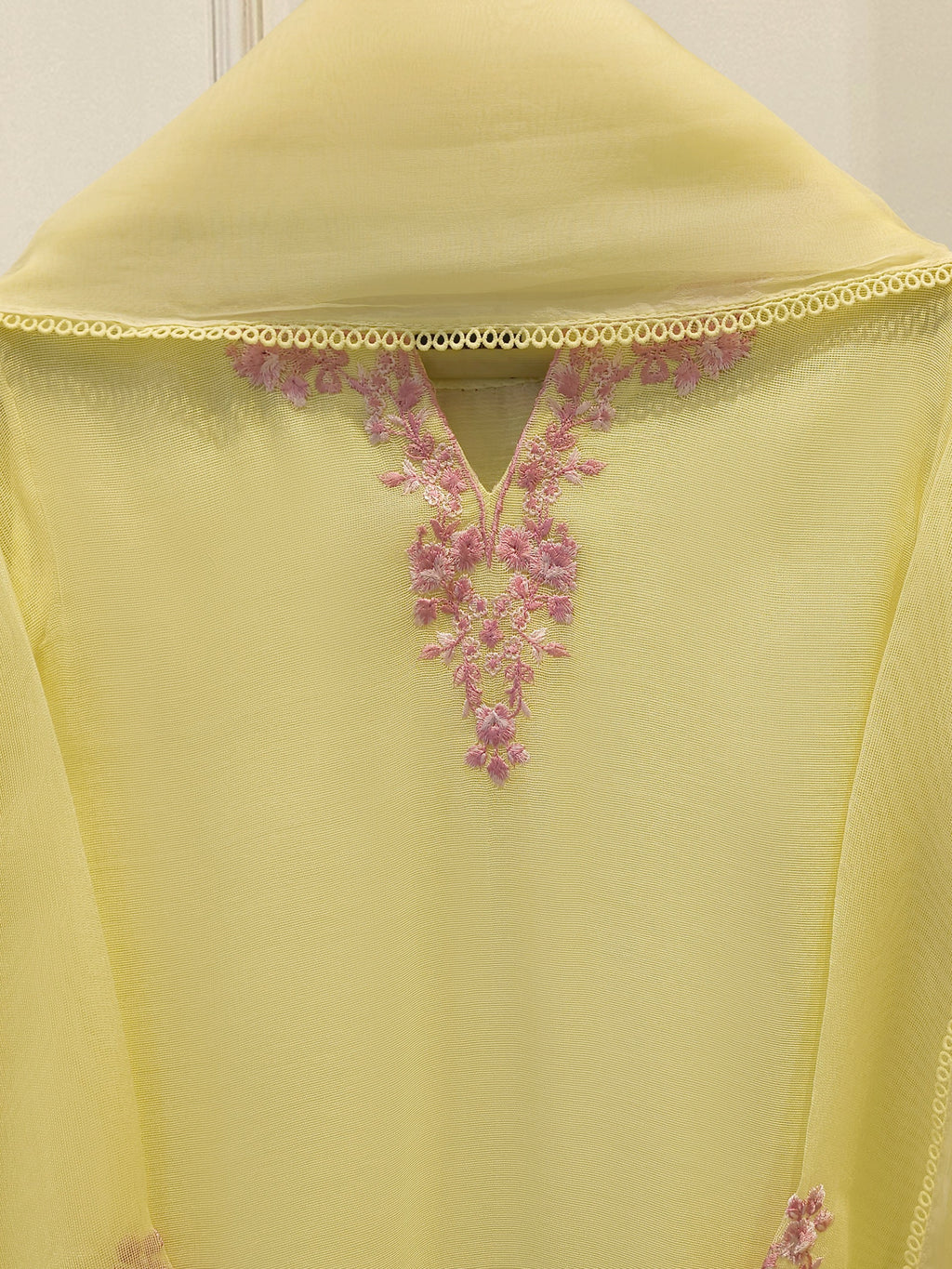 3 Piece - Pure Embroidered Cotton Net Suit S114367