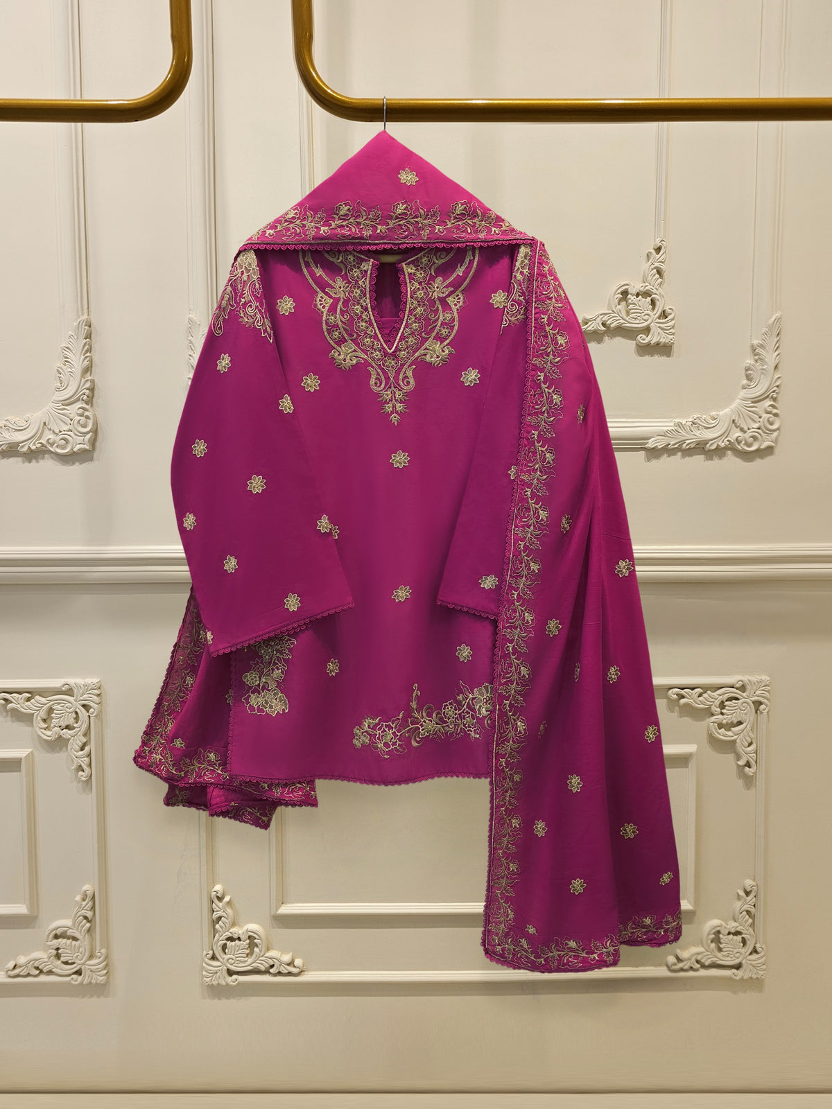 3 Piece - Embroidered Cambric Suit S114403