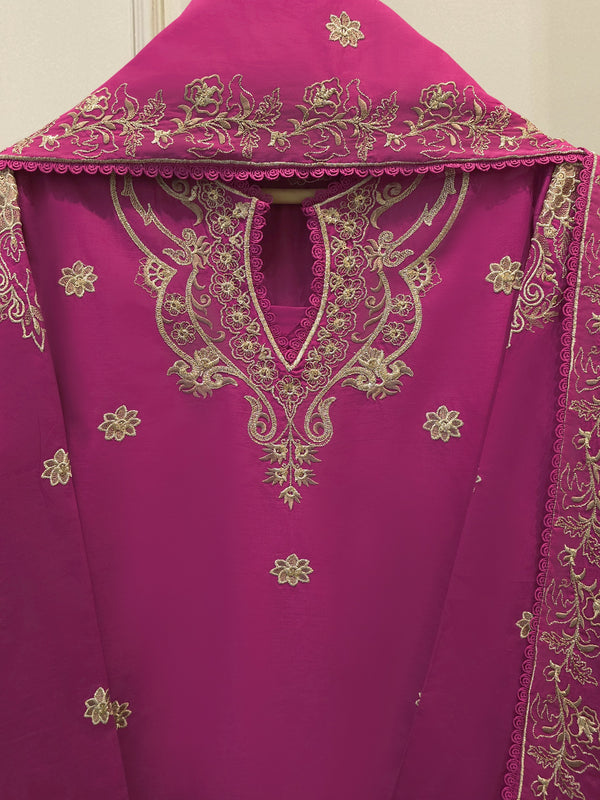 3 Piece - Embroidered Cambric Suit S114403