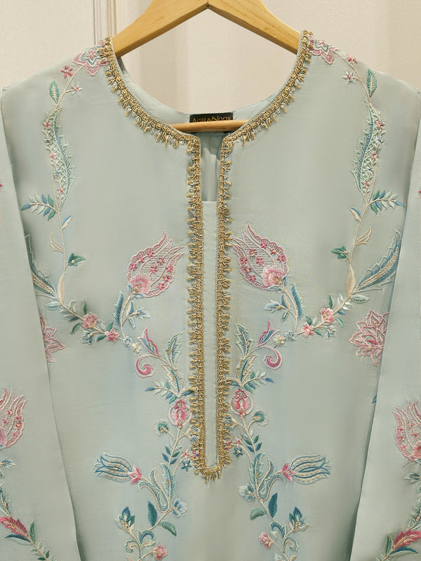 2 Piece- Pure Sheesha Silk Embroidered Suit S114432