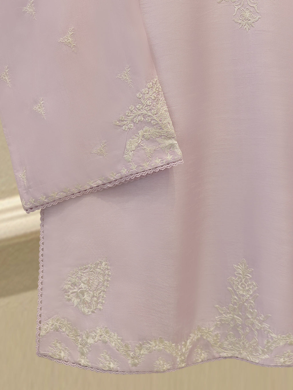 3 Piece - Pure Embroidered Korean Silk Suit S114440