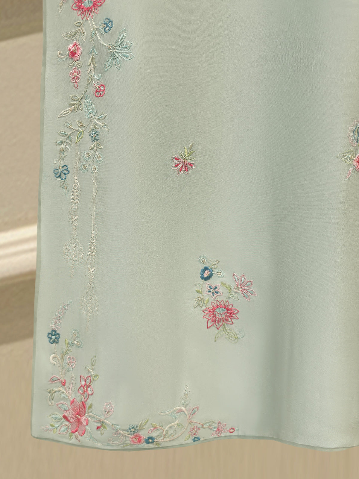 Pure Embroidered Sheesha Silk Shirt S114439