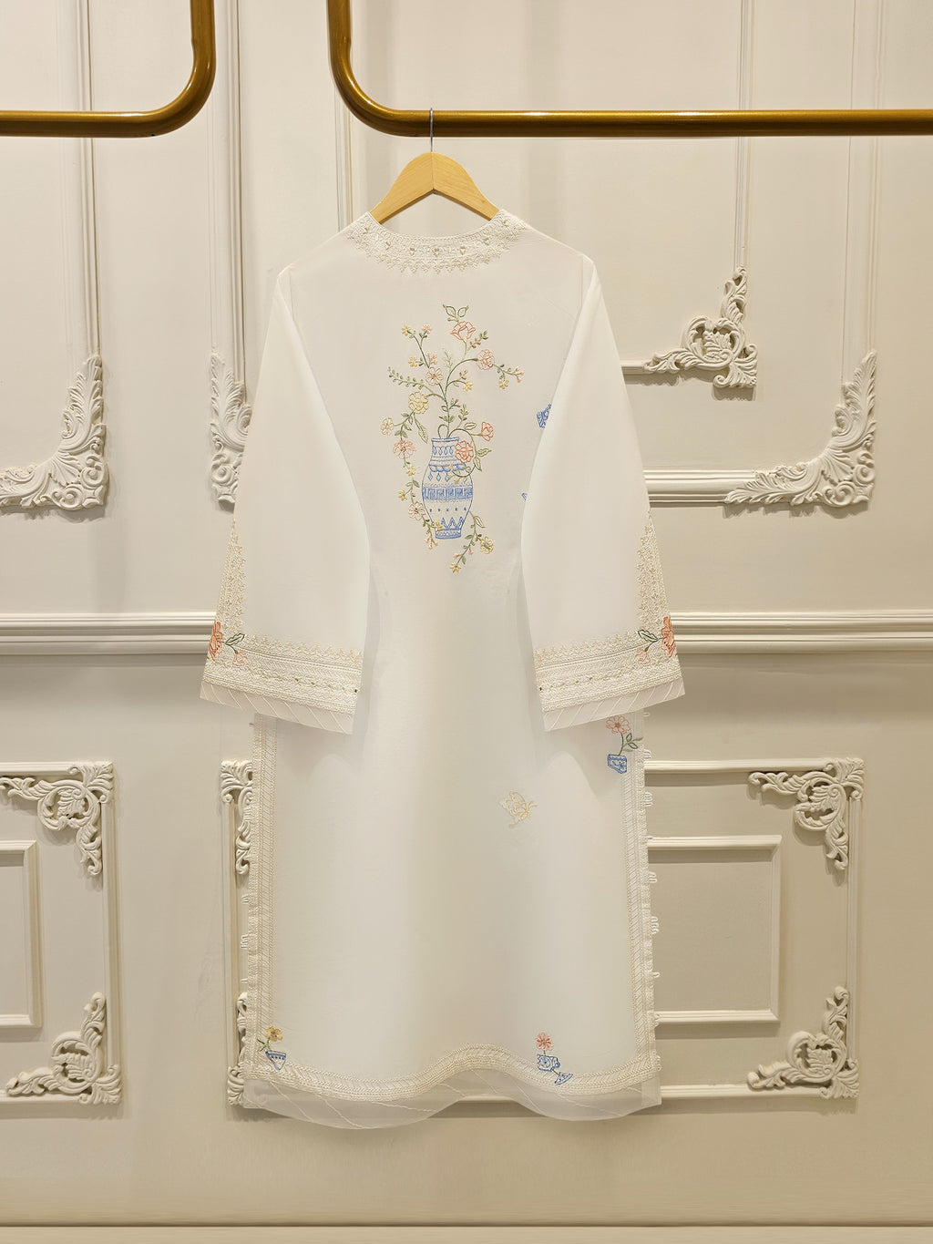 2 Piece - Embroidered Cambric Suit WS00320