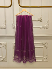 3 Piece- Pure Sheesha Silk Embroidered Suit S114490