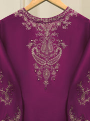 3 Piece- Pure Sheesha Silk Embroidered Suit S114490