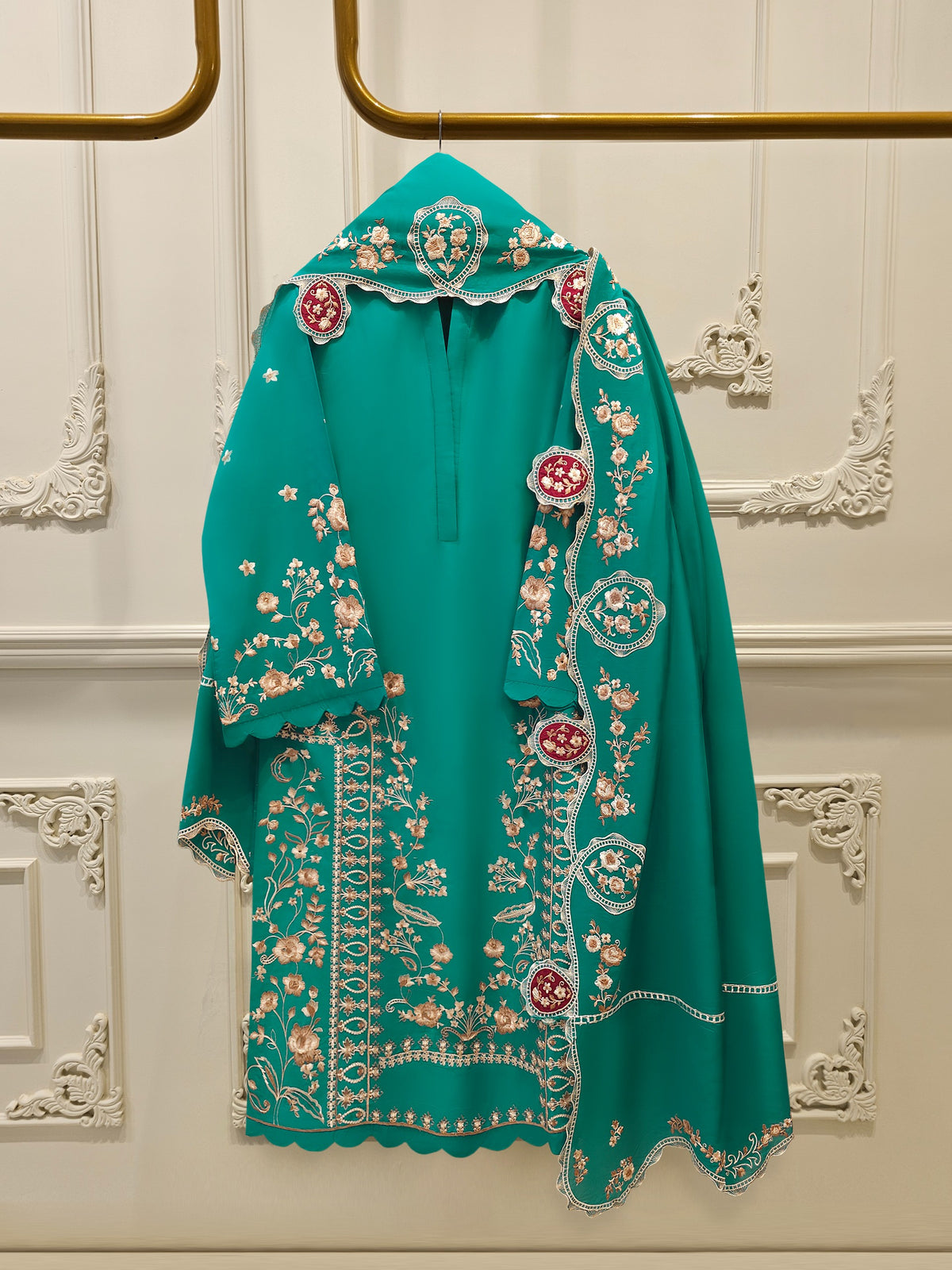 3 Piece - Embroidered Cambric  Suit S114486 Main image