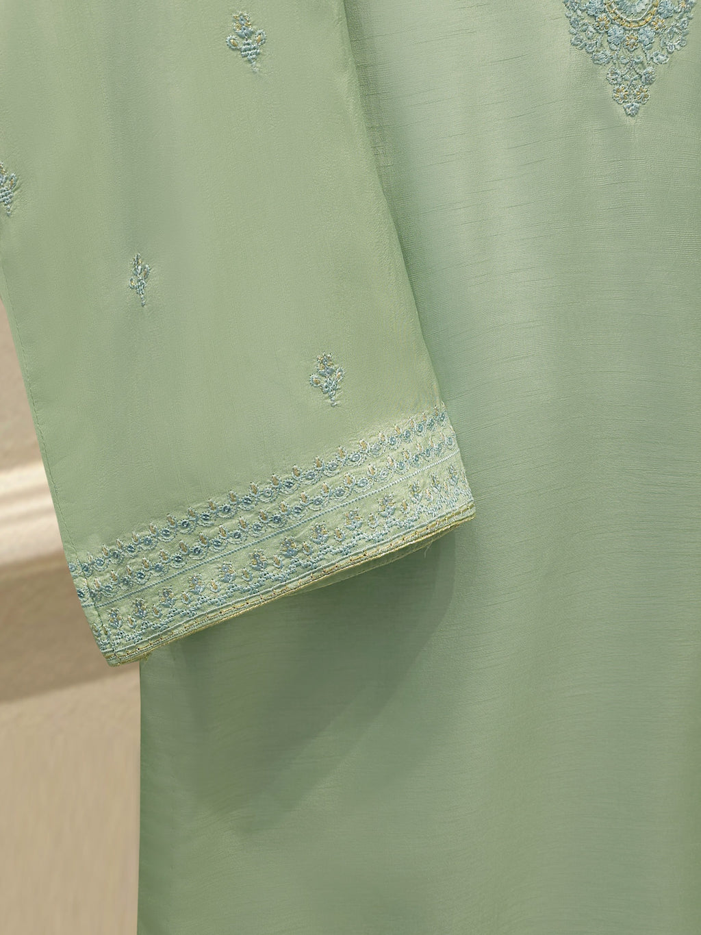 3 Piece - Pure Embroidered Korean Silk  S114506
