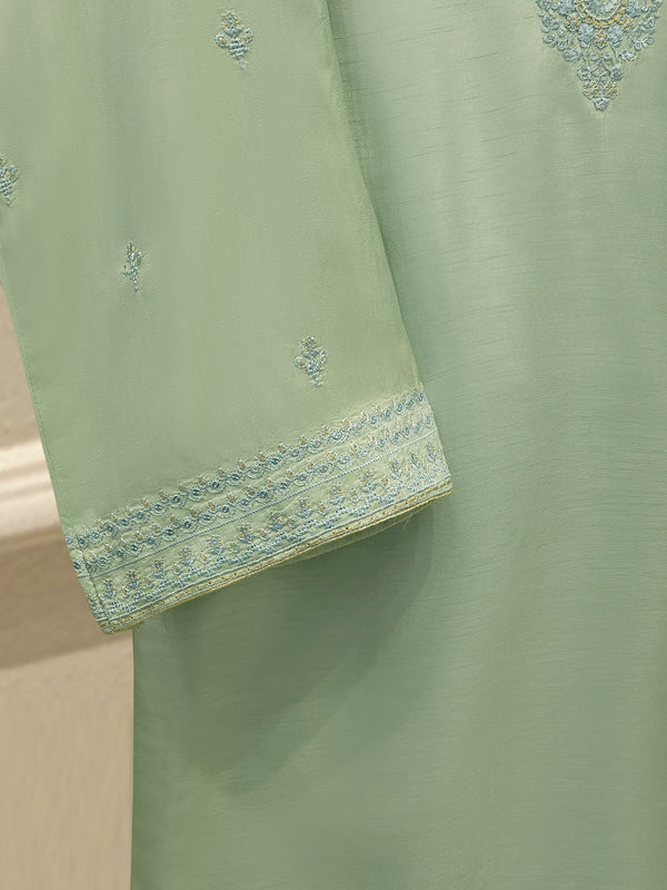 3 Piece - Pure Embroidered Korean Silk  S114506