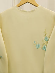 3 Piece - Pure Organza Embroidered Suit S114530