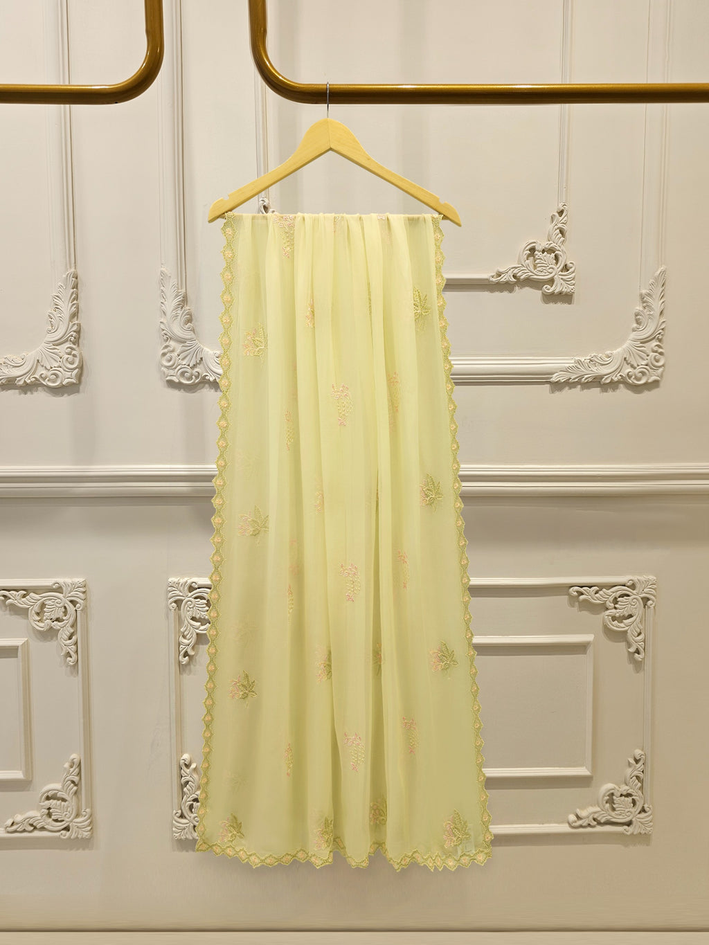 3 Piece - Pure Embroidered Cotton Net Suit S114707