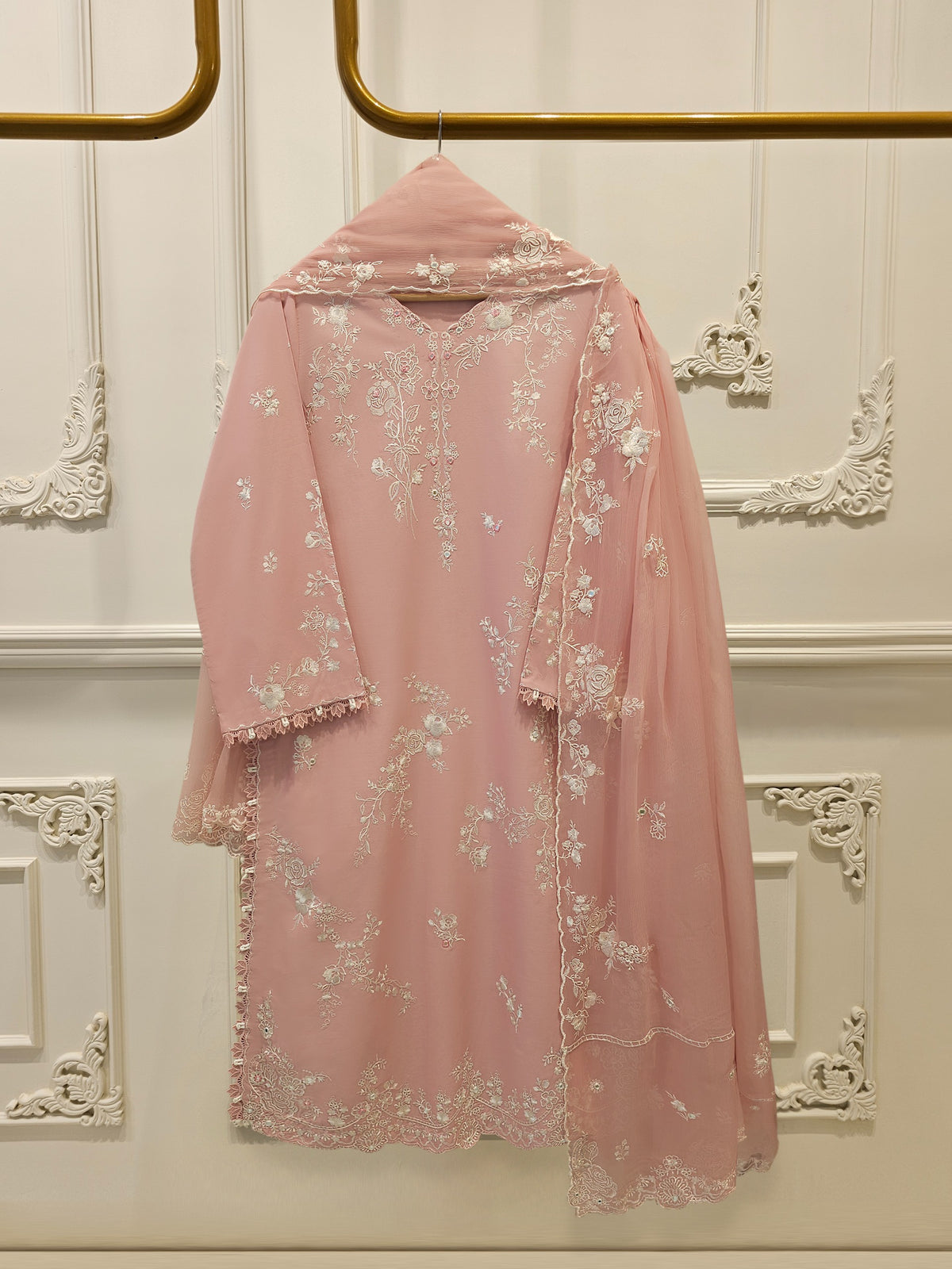 2 Piece - Embroidered Cambric Suit WS00329