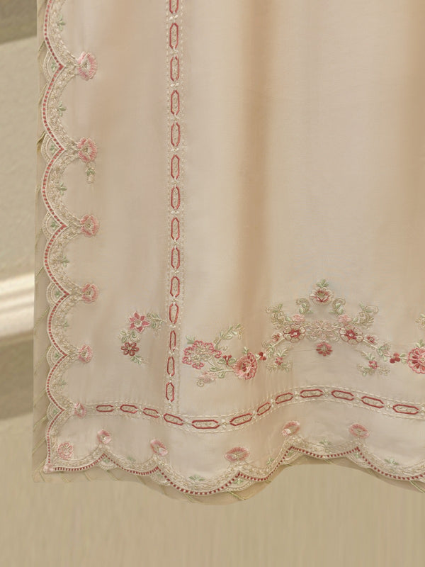 3 Piece- Pure Sheesha Silk Embroidered Suit S114755