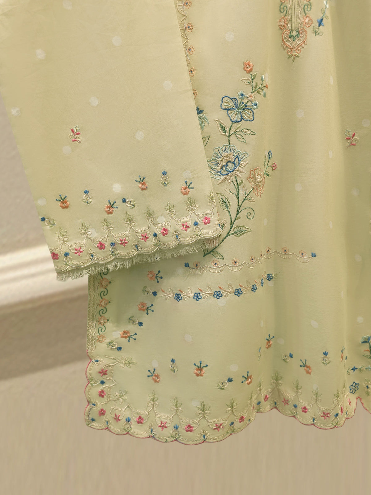 2 Piece - Embroidered Digital Printed Cambric Suit S114814