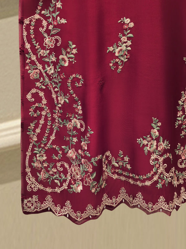 Pure Embroidered Sheesha Silk Shirt S114832