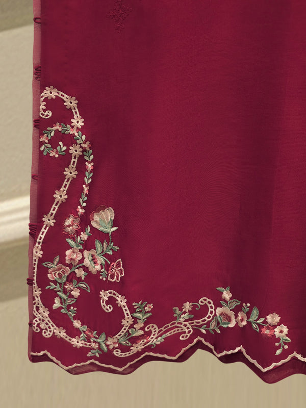 Pure Embroidered Sheesha Silk Shirt S114832