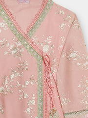 (Kids) 2 Piece -Embroidered  Pure Cotton Net Suit KD-102