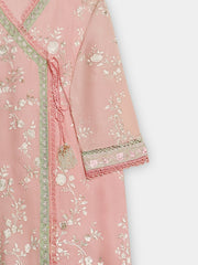 (Kids) 2 Piece -Embroidered  Pure Cotton Net Suit KD-102