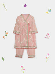 (Kids) 2 Piece -Embroidered  Pure Cotton Net Suit KD-102