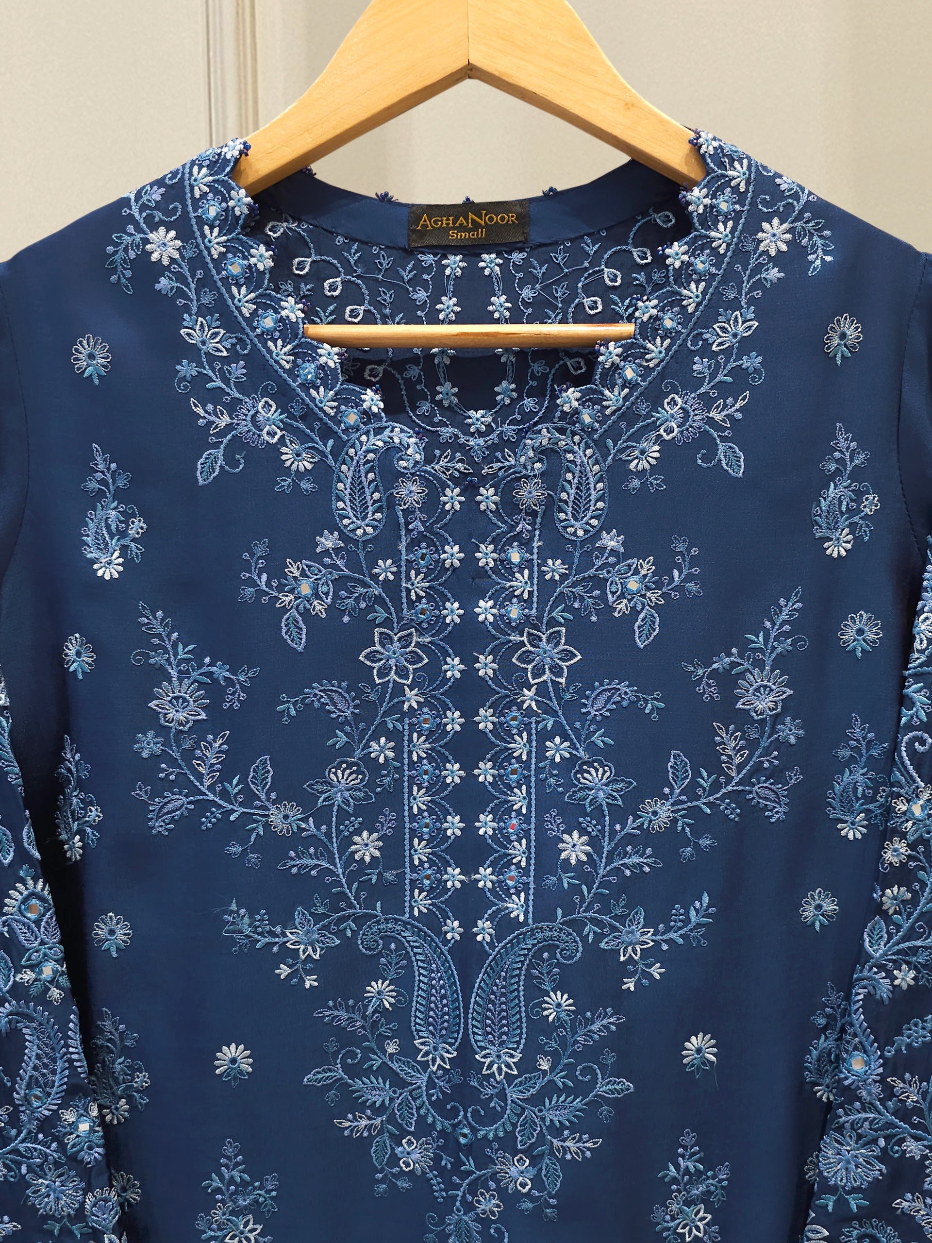 2 Piece- Pure Sheesha Silk Embroidered Suit S114863 Secondary image