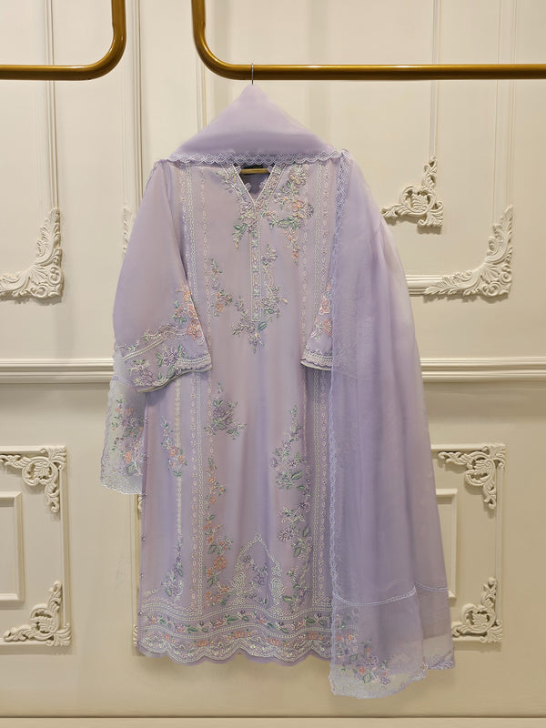 3 Piece - Pure Khaddi Silk Embroidered  Suit S114946