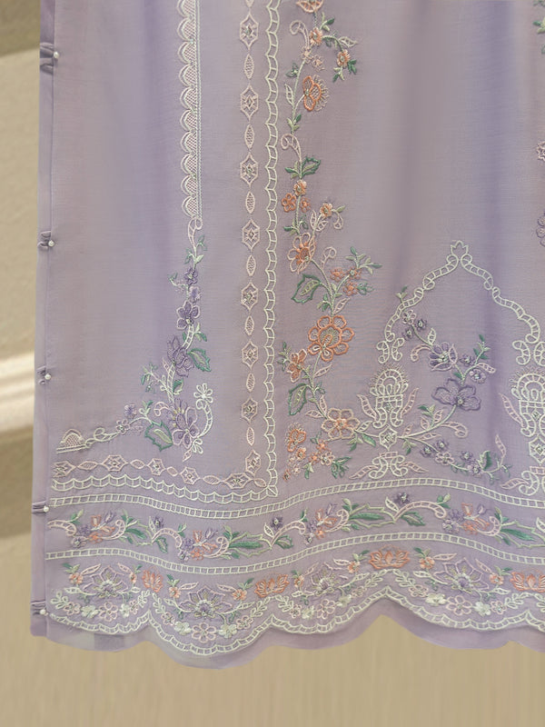 3 Piece - Pure Khaddi Silk Embroidered  Suit S114946