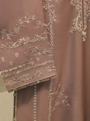 3 Piece- Pure  Shisha Silk Embroidered Suit S115014