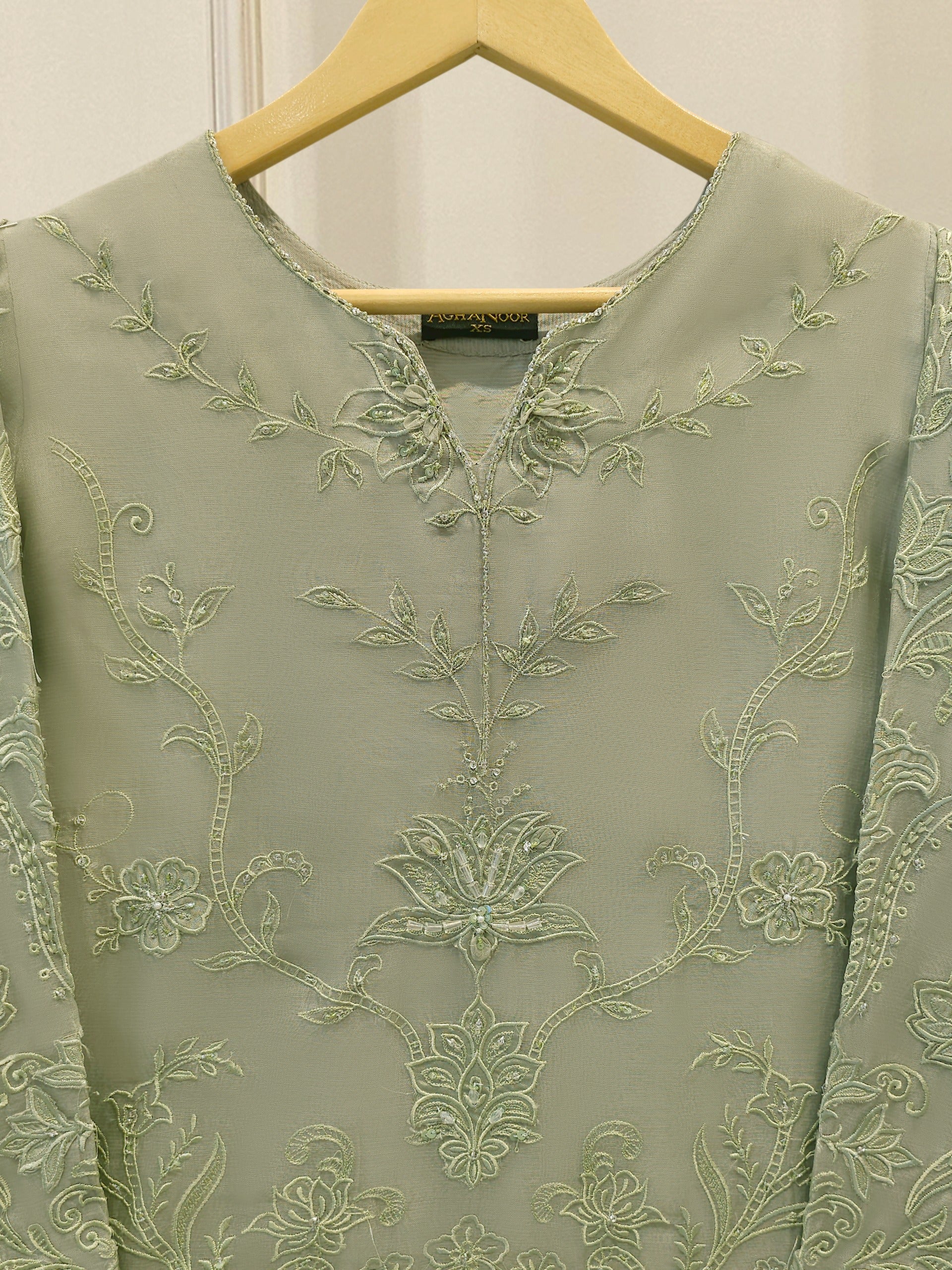 2 Piece - Pure Organza Embroidered Suit S115016 Secondary image