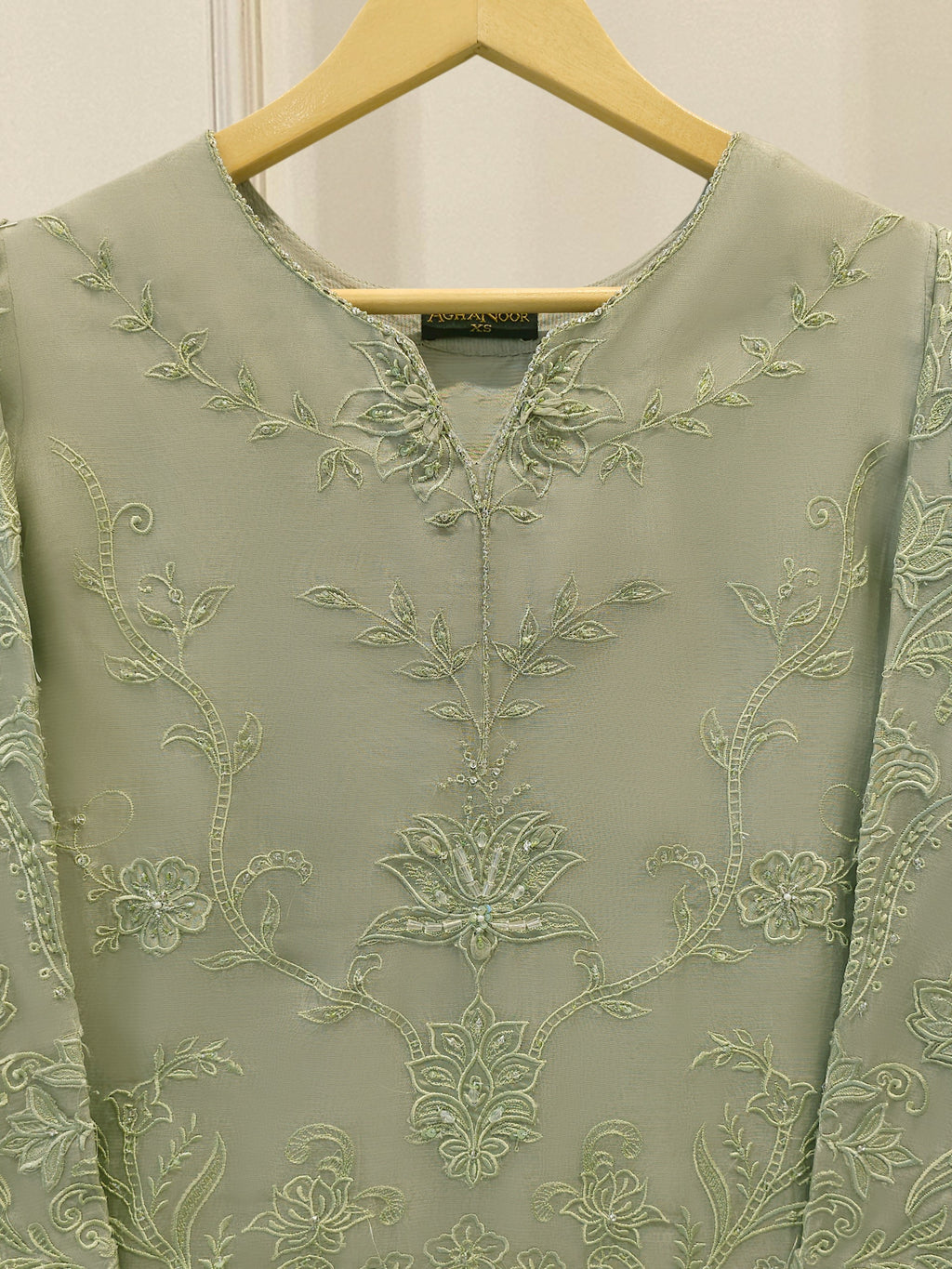2 Piece - Pure Organza Embroidered Suit S115016