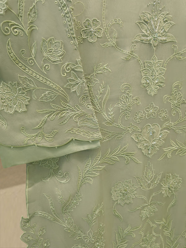 2 Piece - Pure Organza Embroidered Suit S115016