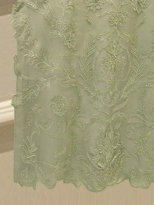 2 Piece - Pure Organza Embroidered Suit S115016