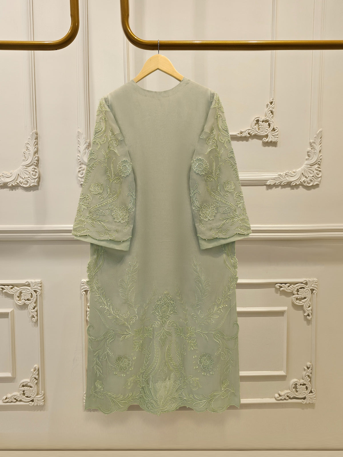 2 Piece - Pure Organza Embroidered Suit S115016