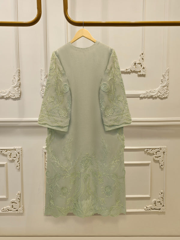 2 Piece - Pure Organza Embroidered Suit S115016
