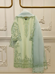 3 Piece- Pure  Shisha Silk Embroidered Suit S115038
