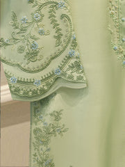 3 Piece- Pure  Shisha Silk Embroidered Suit S115038
