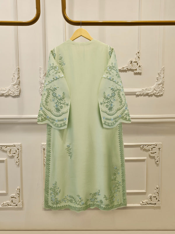 3 Piece- Pure  Sheesha Silk Embroidered Suit S115038