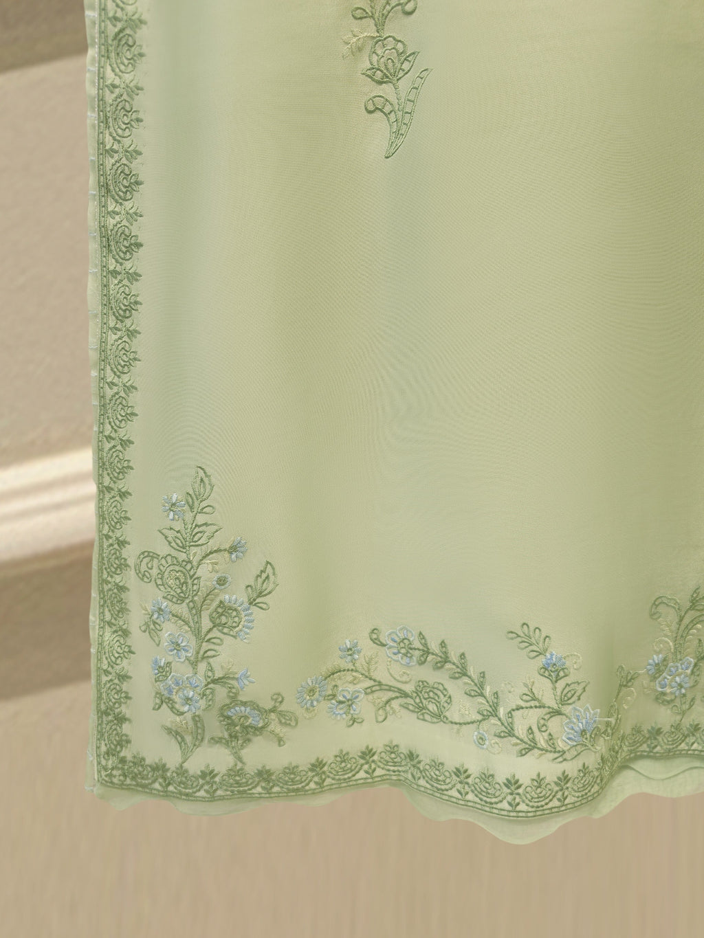 3 Piece- Pure  Sheesha Silk Embroidered Suit S115038