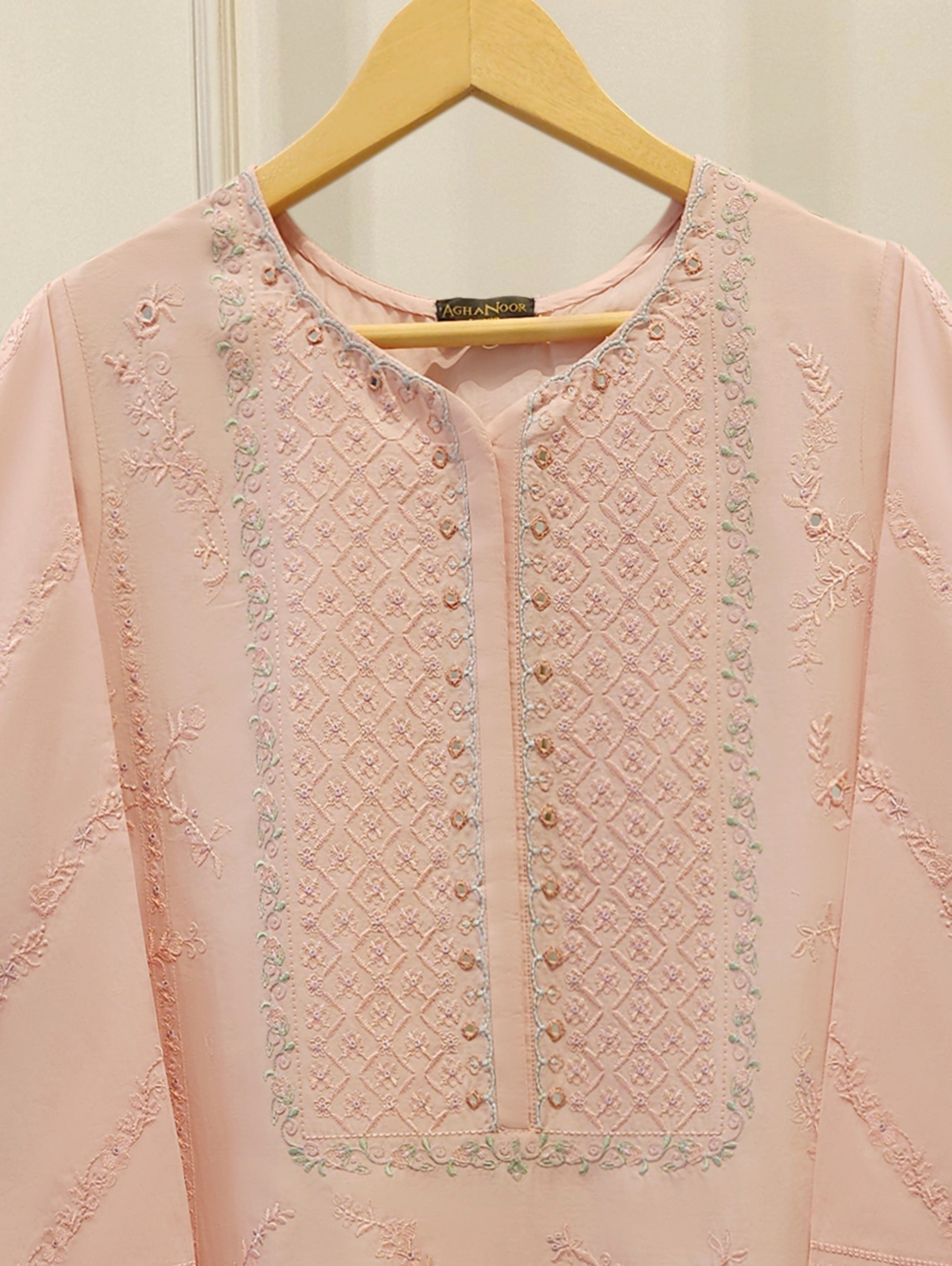 2 Piece - Embroidered Cambric Suit S112645 Secondary image