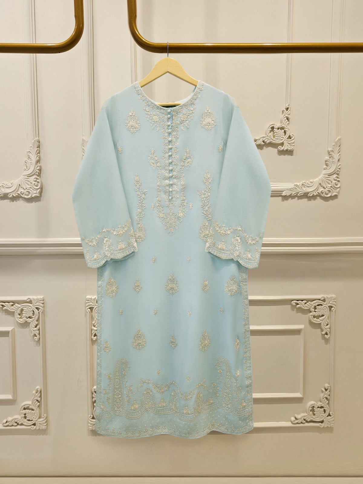 Pure Embroidered Cotton Net Shirt S114974 Main image