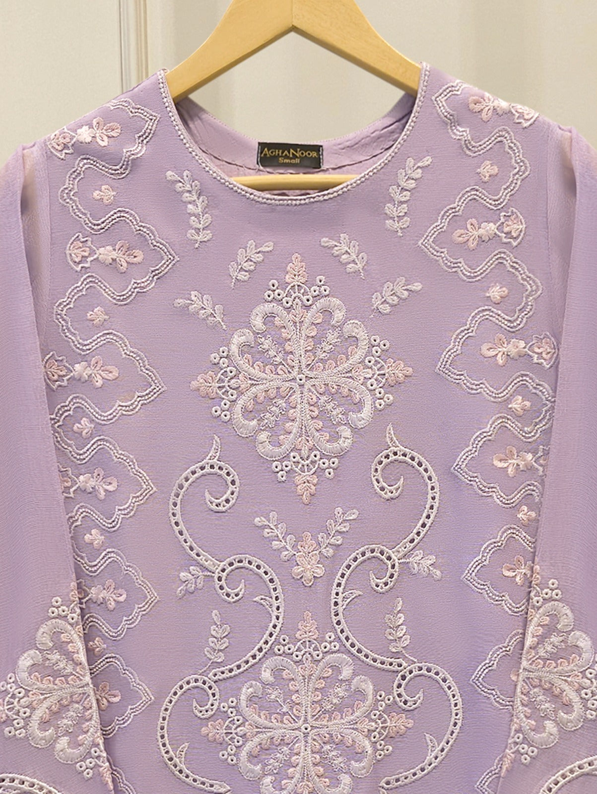 2 Piece - Pure Embroidered Cotton Net Suit S114117 Secondary image
