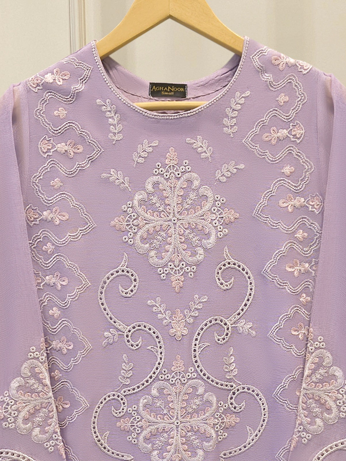 2 Piece - Pure Embroidered Cotton Net Suit S114117