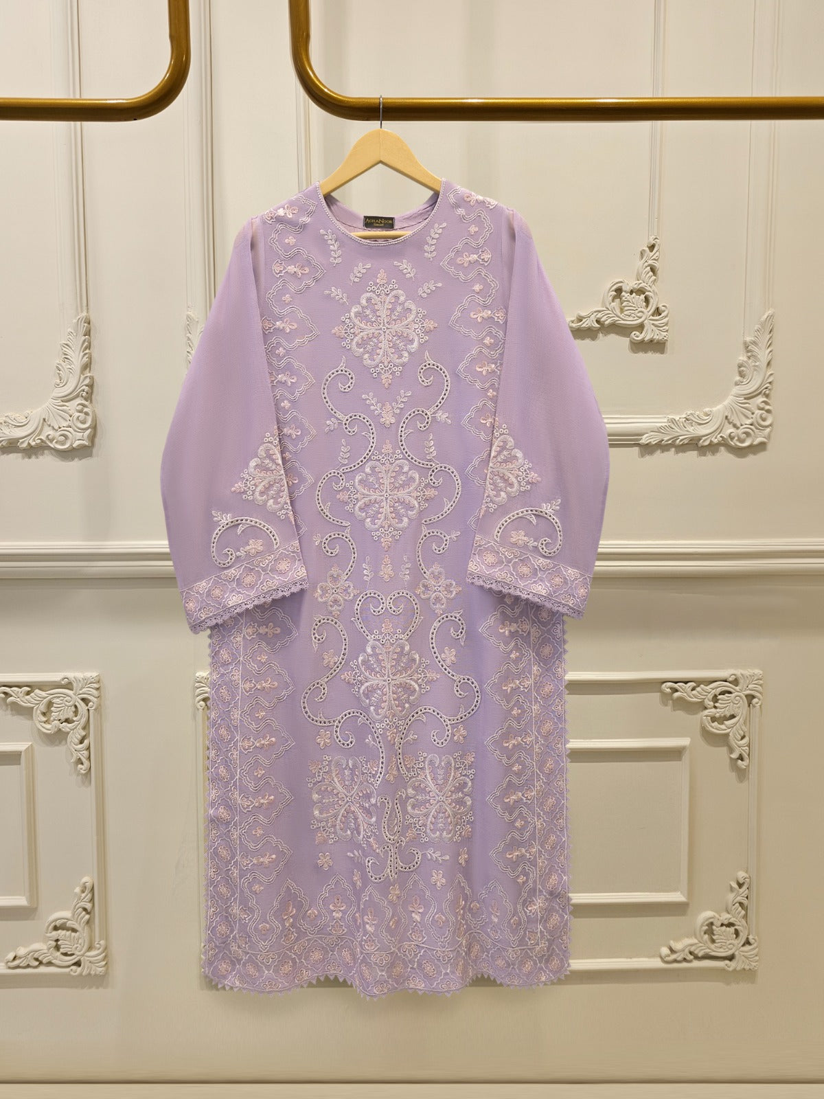 2 Piece - Pure Embroidered Cotton Net Suit S114117 Main image