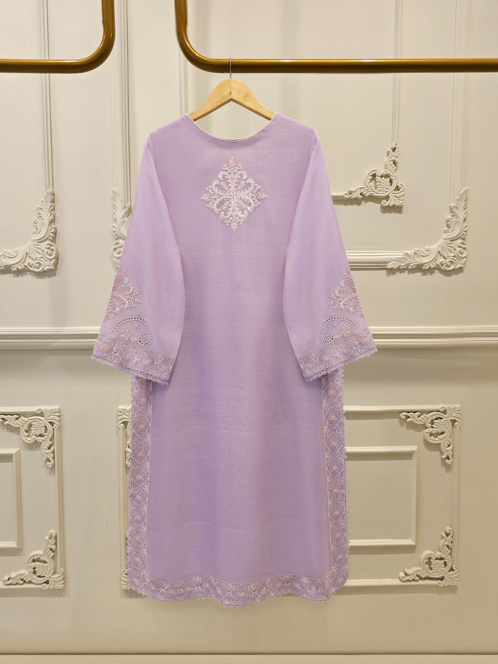 2 Piece - Pure Embroidered Cotton Net Suit S114117