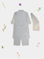 (Kids) 3 Piece -Embroidered  Pure Cotton Net Suit KD-076