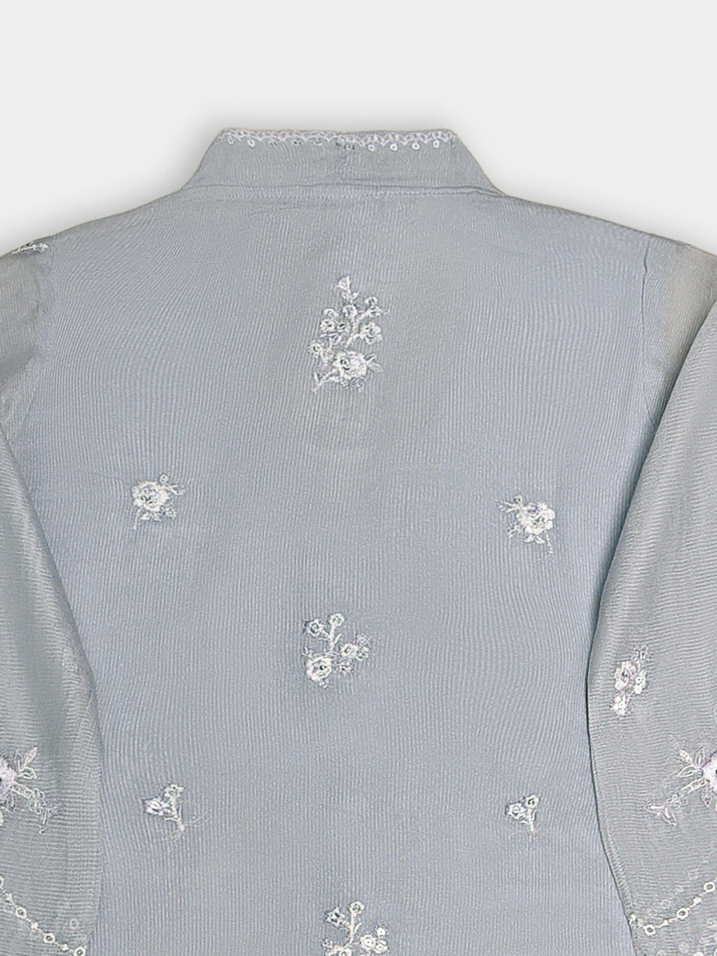 (Kids) 3 Piece -Embroidered  Pure Cotton Net Suit KD-076