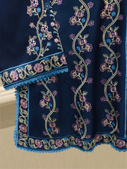 3 Piece- Pure  Shisha Silk Embroidered Suit S115078