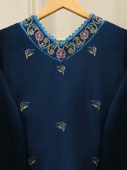 3 Piece- Pure  Shisha Silk Embroidered Suit S115078