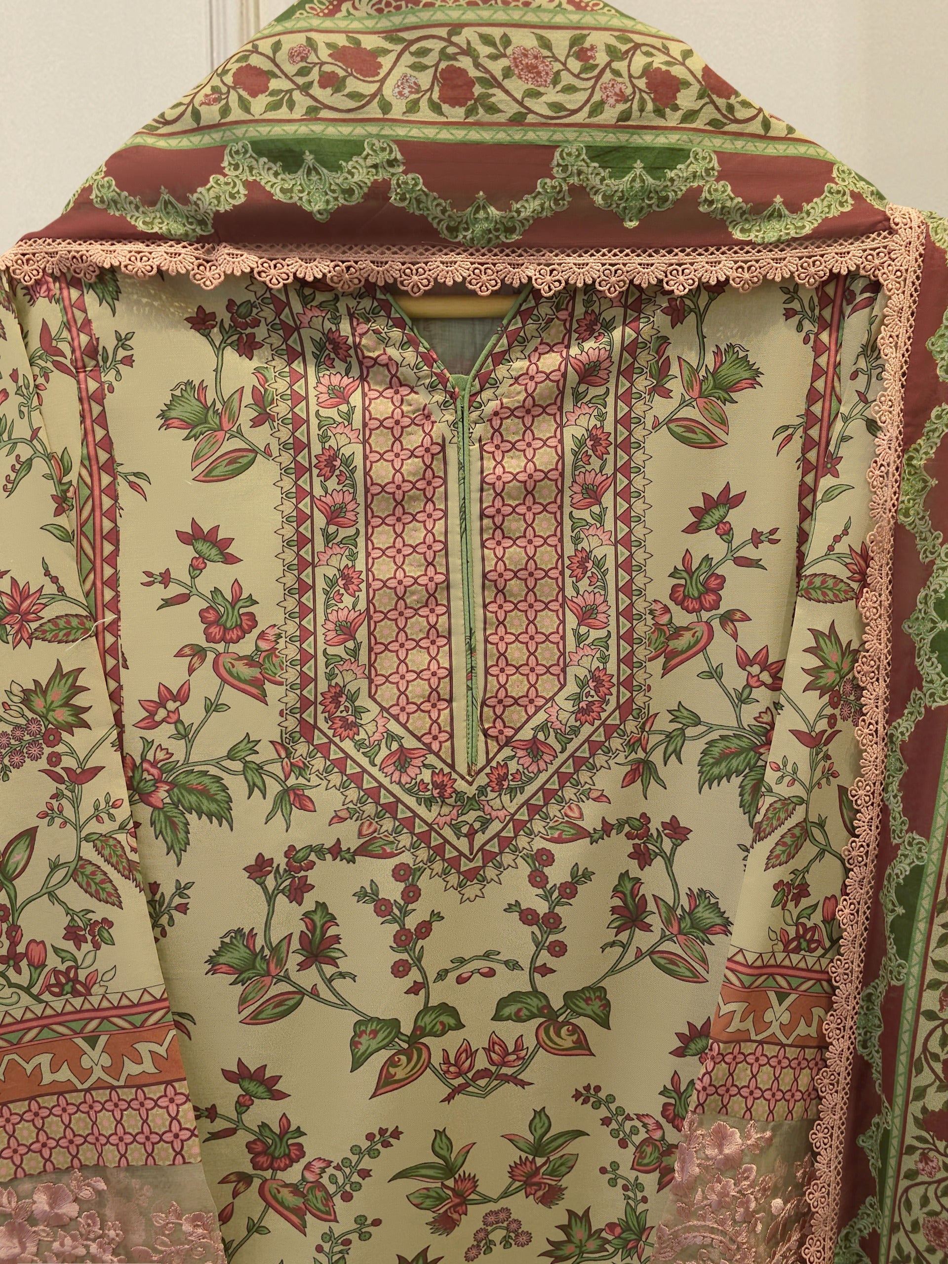 2 Piece -Digital Printed Cambric Suit S115079 Secondary image