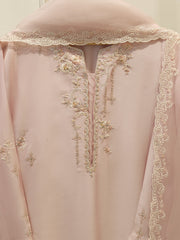 3 Piece- Pure  Shisha Silk Embroidered Suit S115042
