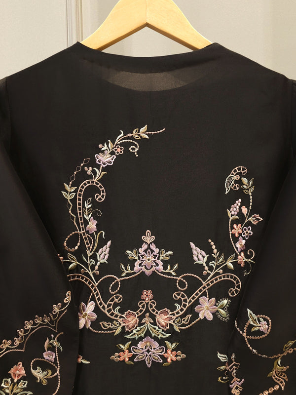 3 Piece- Pure  Sheesha Silk Embroidered Suit S115087